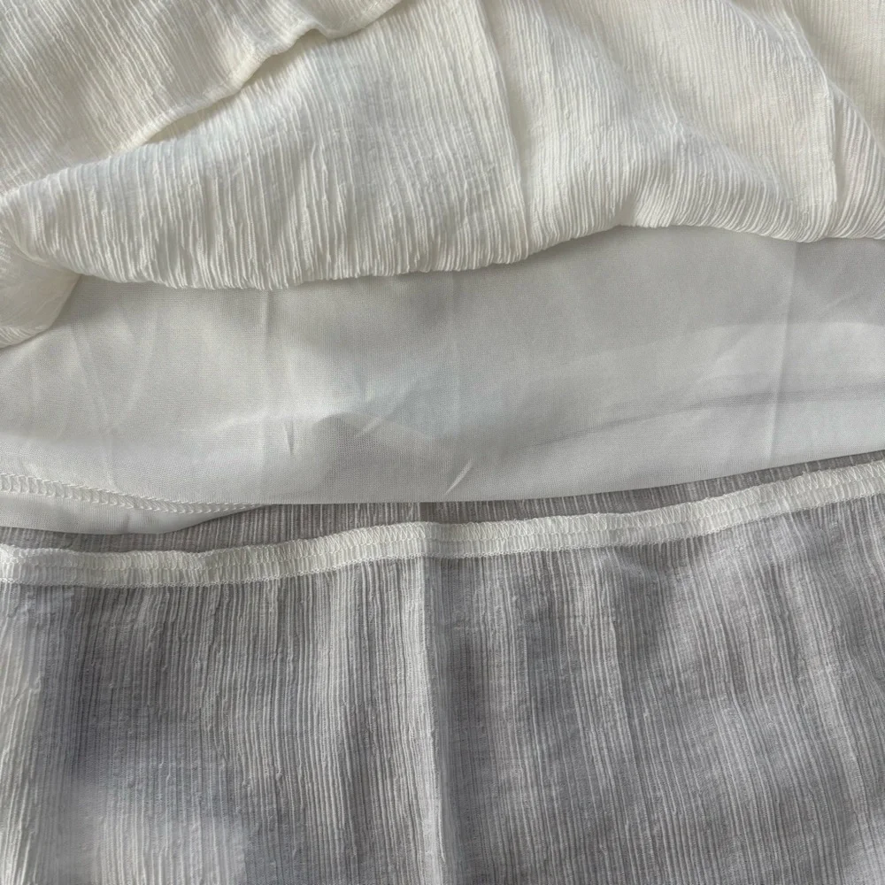 Talulah White Smocked Maxi Dress Shoulder Ties, Sz L - Picture 12 of 14